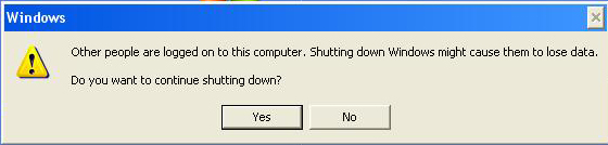 other people are logged onto this computer
